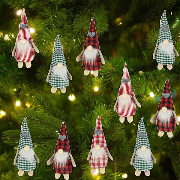 Julepynt Hængende Ornament Nissehue Tomtees Plys Juletræstop