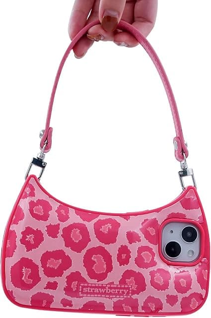 Rødt rose telefoncover til iPhone 12 Pro, luksuriøst stødabsorberende pink leopardmønstret beskyttelse til kvinder og piger