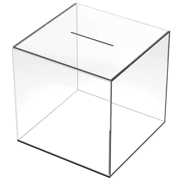 Skrivebords Spargris Akryl Sparingspot Transparent Spargris Penger Forsyning 12X12X12CM 12X12X12CM