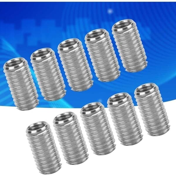 10 pcs Internal M6 1.0 External M8 1.25 Length 15 mm Threaded Inserts with Slot