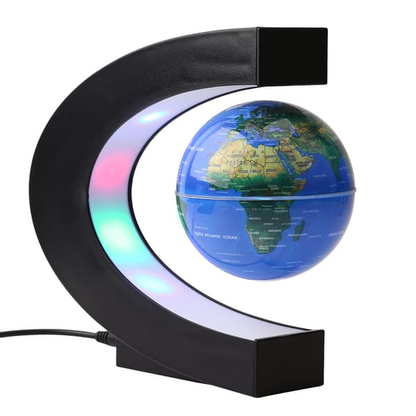 LED Magnetic Globe with C Shaped Base 3 Inch Colored US 100 240V Adapter