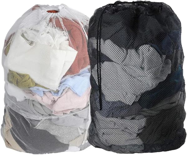 2-pack Mesh Laundry Bags 60x90 cm Large Laundry Bags with Drawstring for Travel Clothes Bedding Toy Storage Dorm Organizer