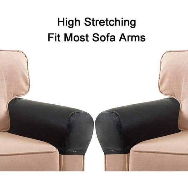 Armrest Covers - YYV - Black - PU Leather - Stretchable - Modern Design