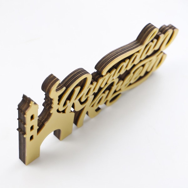 Ramadan Akryl Spejl Bord Dekoration Bogreol Skilt Måne Bord Ornament Dekorationsstil 8