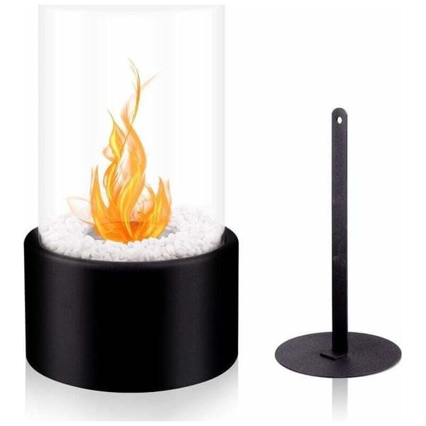 Tabletop Ethanol Fireplace, 16.5 x 16.5 x 27.5 cm, Black