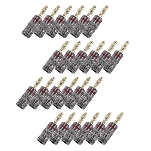 24-pack 4,5 mm banankontakter för högtalarkabel, guldpläterade bananpluggar