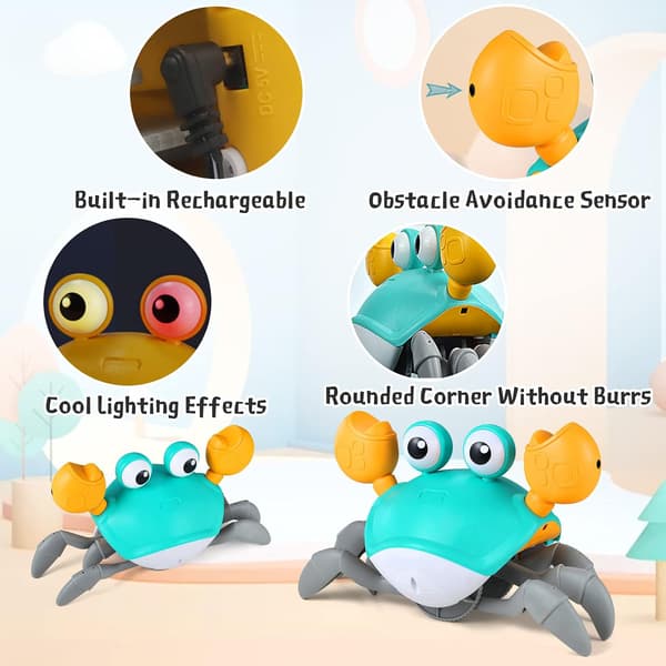 Automatic Obstacle Avoidance Crawling Crab Toys with Music and Lights