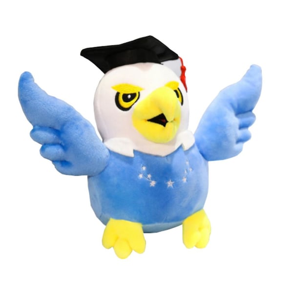 1pc Adorable Eagle Shaped Doll Toy Graduation Gift Doll Toy Desktop Doll DecorBlue35X10CM