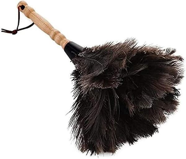 Fjerduster til hjem og kontor - Naturlig strudsefjer, 32 cm