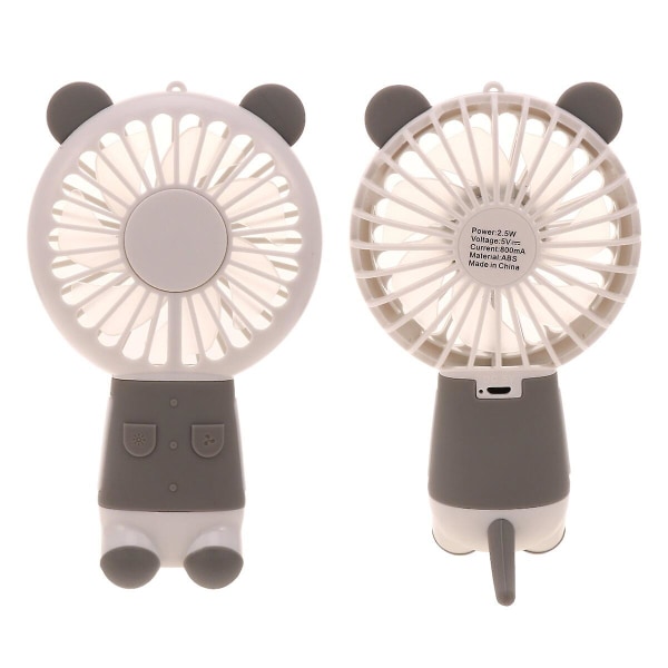 Härlig björnformad designfläkt Portabel nattlampa Mini handhållen fläkt för hemmaskola kontor utomhus (blå) Grå14,6x8,6cm Grey 14.6x8.6cm