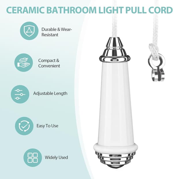 Ceramic Pull Switch for Bathroom, Pull Switch Bathroom