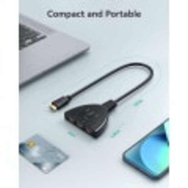 GANA HDMI-switch, HDMI-omkopplare, 3-i-1 HDMI-splitter