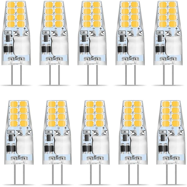 G4 Led Varmt Hvid Pærer (10 stk), 3w 12v Ikke-dimbare G4 Pære