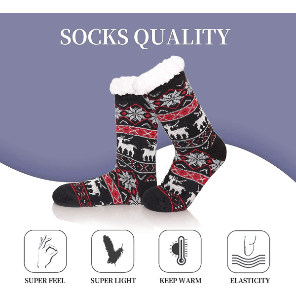 Dam Vinter Supermjuka Varma Mysiga Fuzzy Snowflake Deer Fleecefodrade