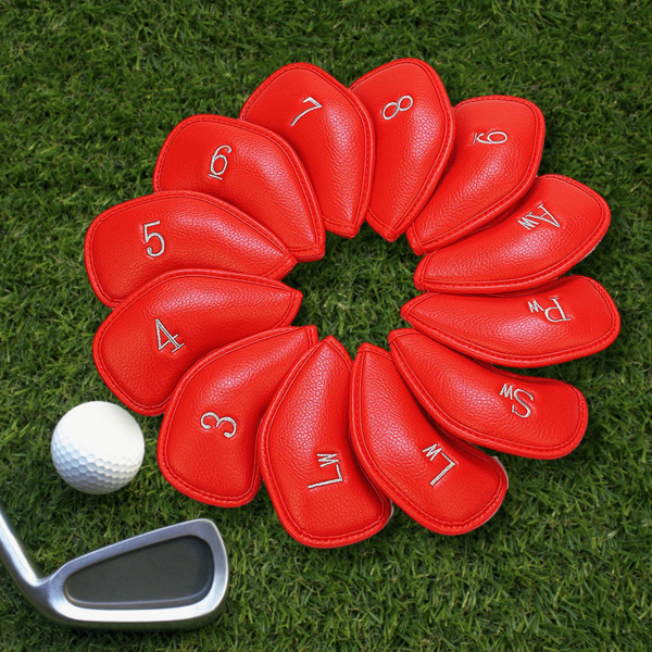 12 kpl Golfmailojen pääsuojat vedenpitävät PU-nahkaiset golfmailojen päälliset sopivat kaikkien merkkien golfmailojen suojat