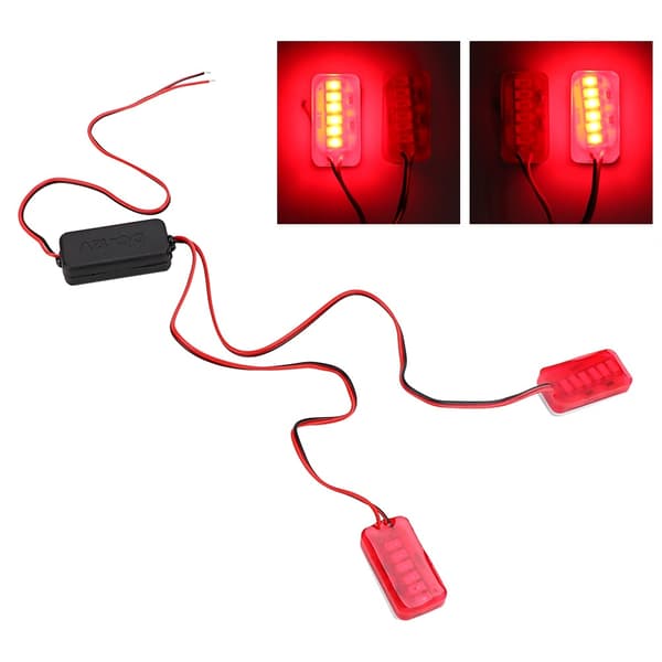 Pair 12V Motorcycle LED Taillight Flashing Strobe Warning Light (Red)