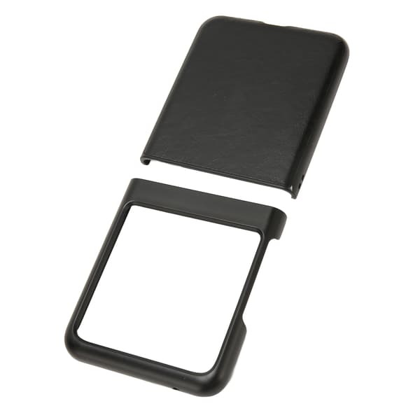 Foldable Phone Case Phone Protective Case ABS Anti Scratch Minimalist Phone Accessory for Motorola Razr 40 Ultra Black Leather Pattern