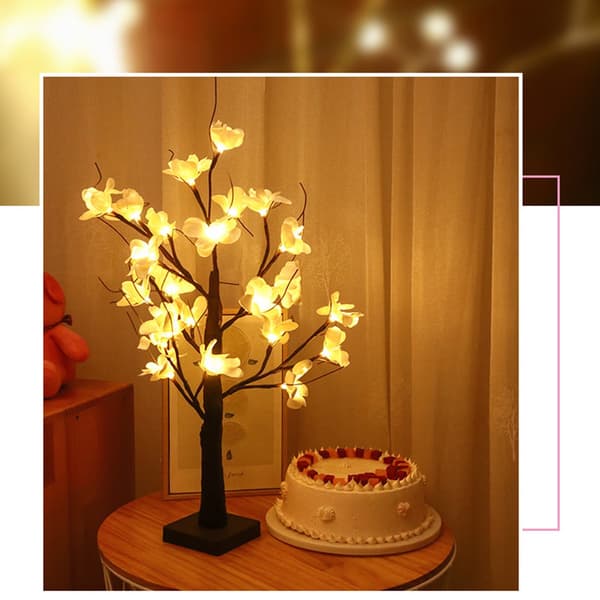 Artificial Kapok Flowers Lamp Decoration LED Battery Operated Warm White