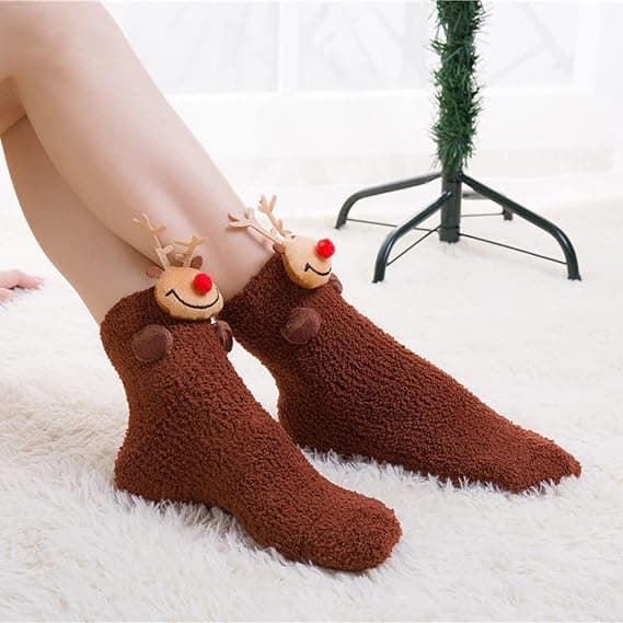 Sove strømper til kvinder Forælder-barn Jul Fløjlsstrømper Dukker