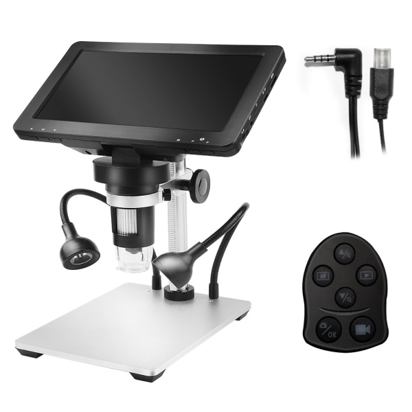 HDMI LCD Digital Mikroskop med IPS-skärm, 7 tum Myntmikroskop för Myntsamling, Titta på Alla Mynt, Svetsmikroskop med Belysning