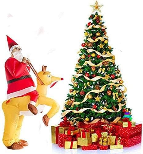 Oppustelig julemandsdragt, sjov oppustelig julemand