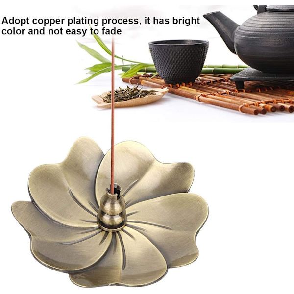 Mini Røgelsespindholder Ren Kobber Lotusblomst Censer Tråd Røgelse Røgelse Kreativ Hjemmeindretning Yoga Meditation Gave