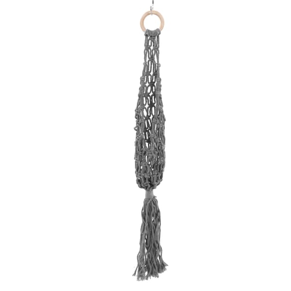 Hanging Fruit Hammock Wall Mounted Handmade Portable Rope Net Storage Basket for Kitchen Grey