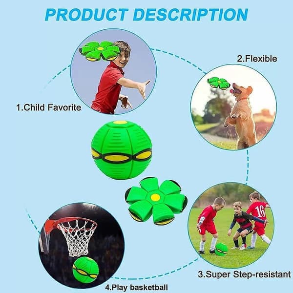 Magic Ball Toy - Kids' Bouncing Ball with Light Effects, Dual Shape Transformation, Made from Durable and Eco-Friendly Materials - Red [DB]