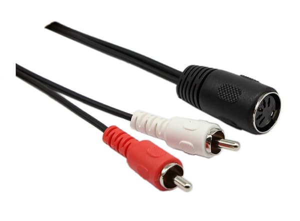 DIN 5-pin til RCA-kabel, 0,3 m 5-pin DIN hun til 2 RCA han lydkabel [db]