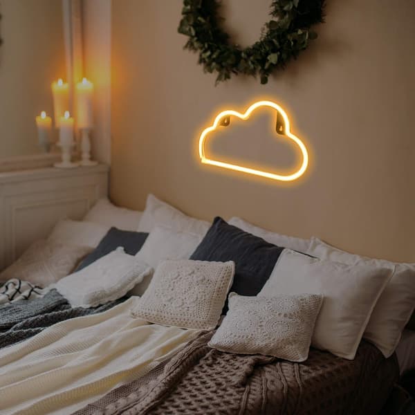 Warm White Cloud Neon Sign, Cute LED Cloud Sign Decorative Light
