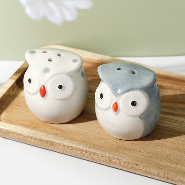 Owl Ceramic Spice Jar Cute Cartoon Two Colors