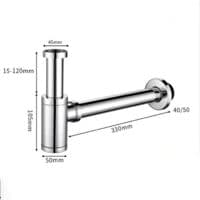 Stainless Steel Sink Siphon, Adjustable Height, G1-1-4 \" Siphon Set