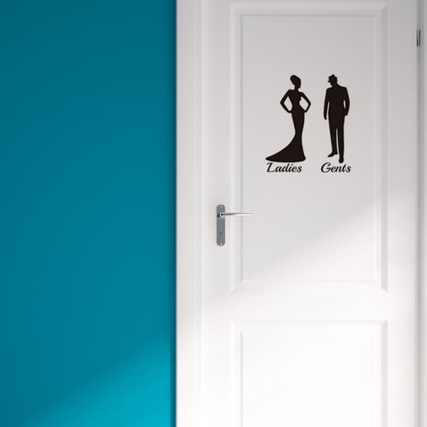 2 stk. Toiletdekaler til Mand & Kvinde - Badeværelse, WC, Dekoration