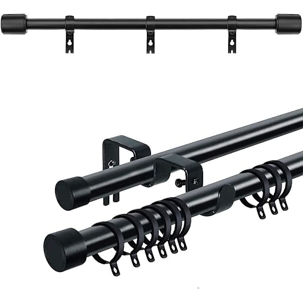 Tunge Gardinstangsbraketter Dobbel Gardinstangsbraketter Dobbel Stangsholdere (3 stk, Svart)