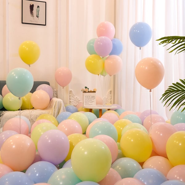100-pack 10-tums pastellballonger Spring Rainbow Colors, Macaron Assorted Colors Tjock blandad färgballong, flerfärgad latex