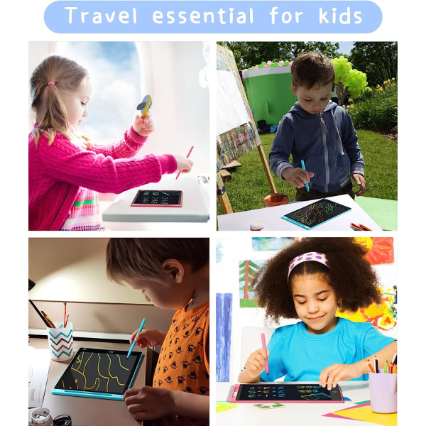 2st LCD skrivplatta för barn, ritplattor Toddler Doodle Board 12 tums skrivplatta ritplatta, Trip Tra