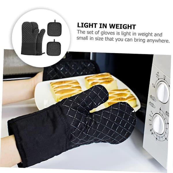 Värmebeständiga silikonugnsvantar med fingerdesign för matlagning, bakning och grillning