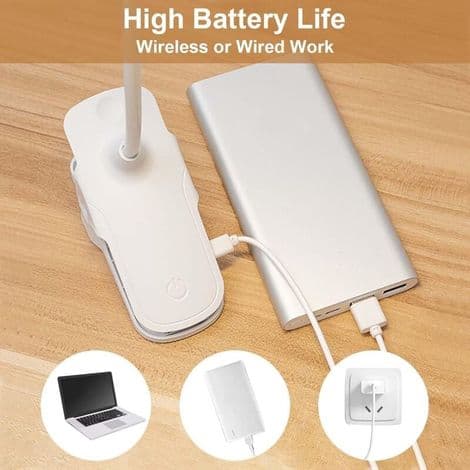 LED USB Clip-on Lamp with Touch Control, 3 Lighting Modes, Adjustable Brightness, Desk Lamp, Reading Lamp, Bedside Lamp with Clamp, Protective