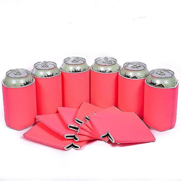 6 Pack Blank Beer Can Coolers Sleeves Neoprene Beer Can Cooler Drink Bottle Holder SleevePink