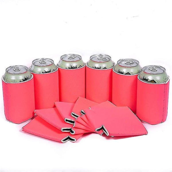 6-pak blanke øldåsekølerærmer Neopren øldåsekøler drikkeflaskeholder SleevePink Pink