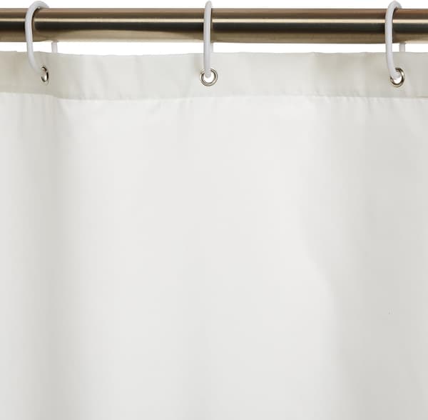 1 polyester badeforhæng, enkelt og elegant, 180 x 200 cm, hvid
