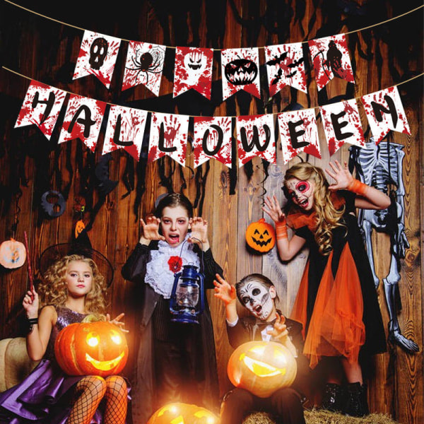 Halloween-banderoll Skräck Blodig Banderoll För Halloween Zombie Vampyr Fest Dekorationer Tillbehör