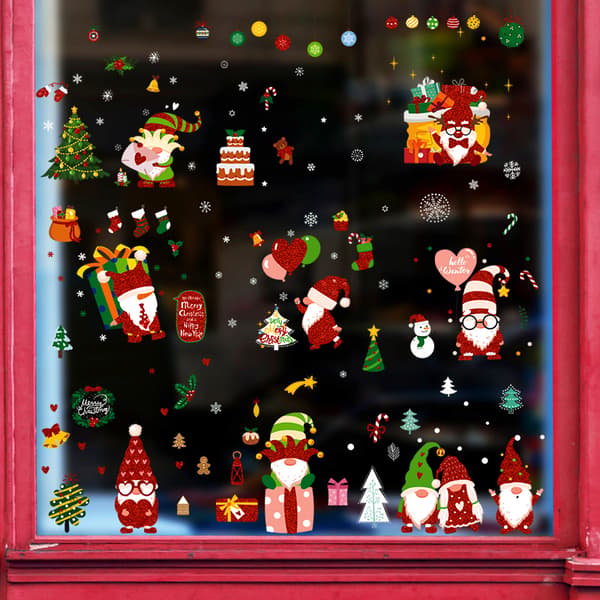 9 ark juletomte vindusdekaler julevindusdekaler C