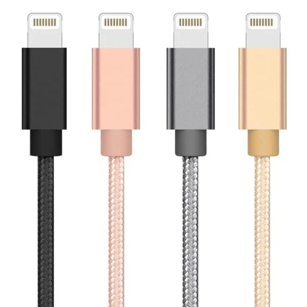 Ekstra Stærk Ladekabel iPhone Sort 1 Meter Sort 1 Meter_tfrf