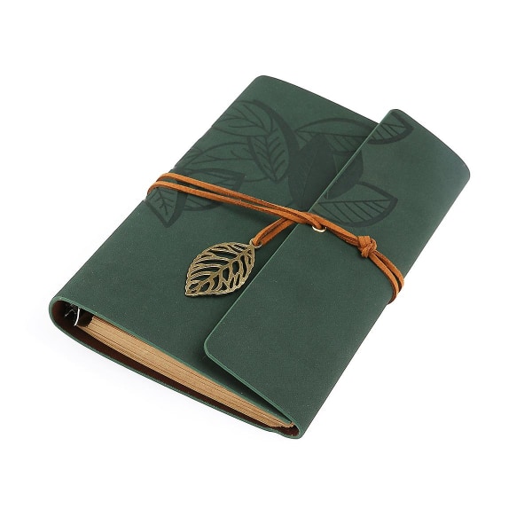 Blank Notesblok Vintage Blank Journal Blank Notesbog Journal PU Læder Cover Notesbog Rejse Journal Dagbog Grøn