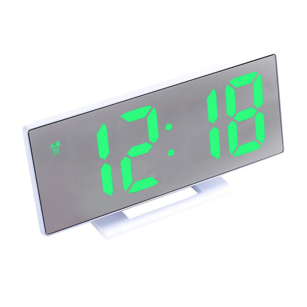 Kreativ Led stor skärm Digital väckarklocka Sovrum Säng Student Elektronisk Watch Mute Luminous White