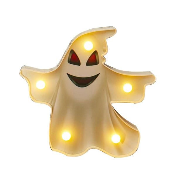 Halloween-plast Spooky Witch Lights Nattvegg LED-lanterneborddekorasjonGhost D