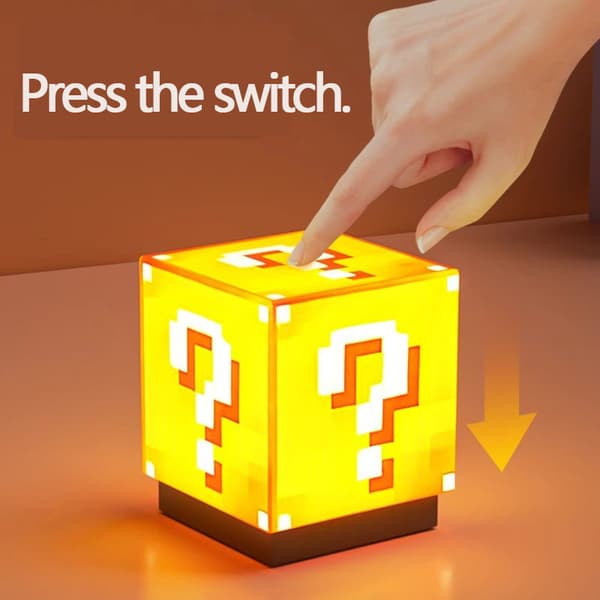 Pixel Block Night Light | Rechargeable Magnetic Mini Lamp Question Mark Light Question mark light