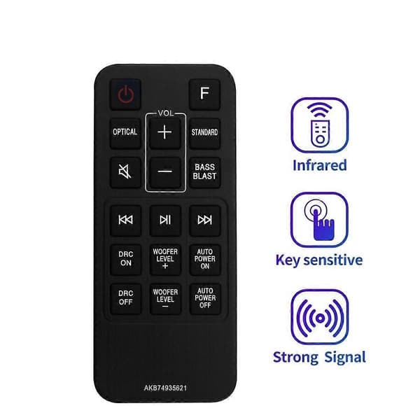 Erstatningsfjernkontroll AKB74935621 for LG Sound Bar SJ2 SJ2.AEUSLLK SJ2.DEUSLLK
