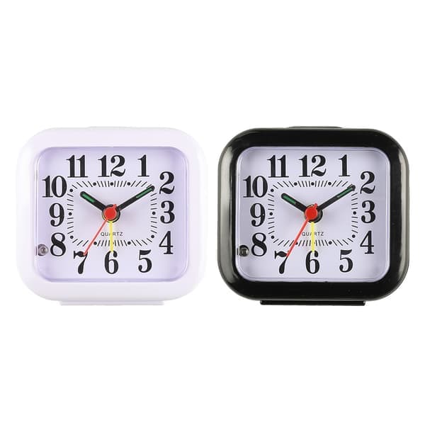 Practical Alarm Clock with Silent Operation and Luminous Hands White White